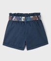 Short en coton taille haute avec ceinture à nouer fille